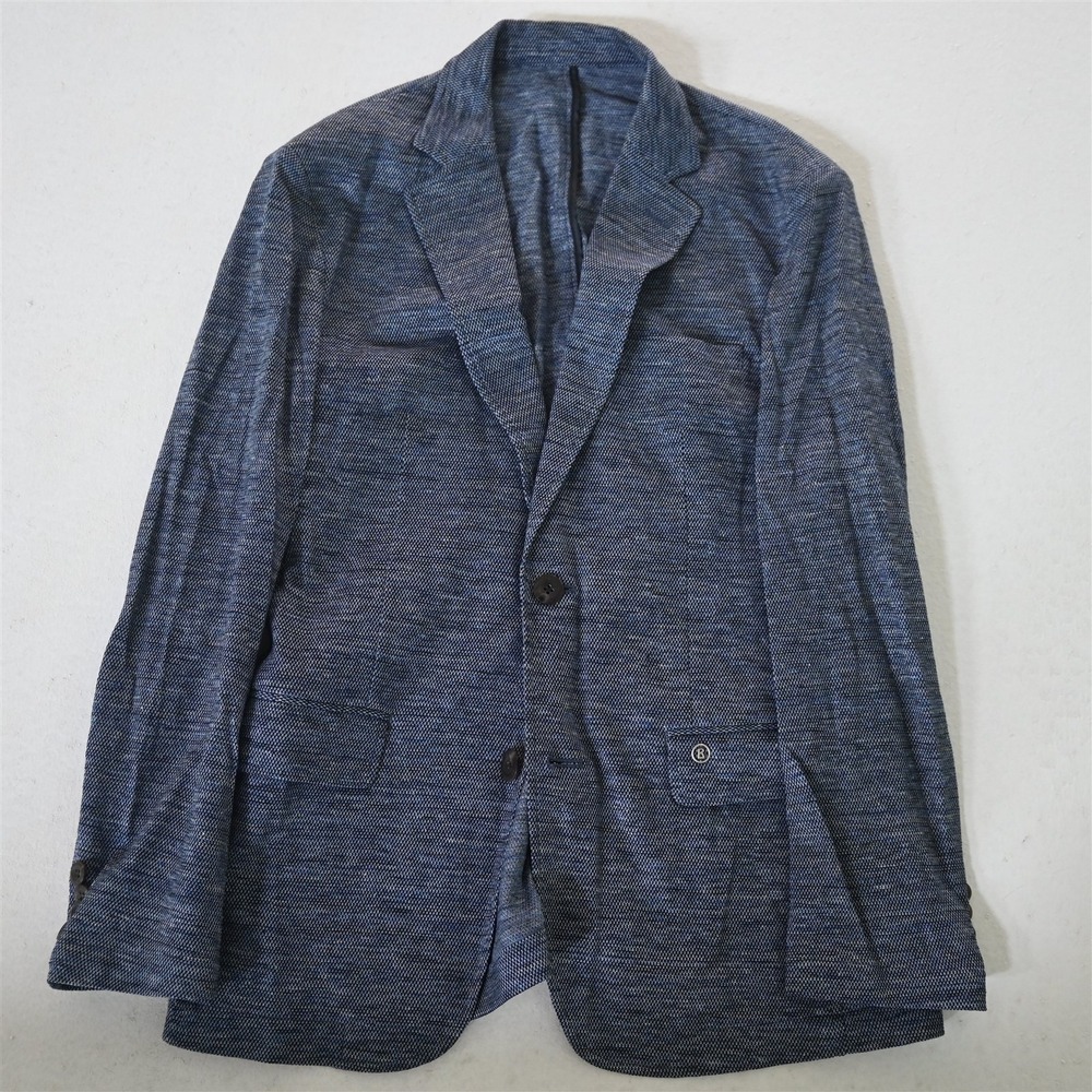 Bogner 48R‎ Blue Linen Soft Shoulder Mens Blazer Suit Jacket Sport Coat